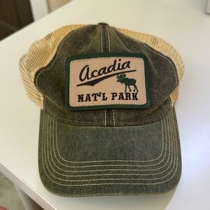 Acadia Natl Park Trucker Hat - Green & Tan